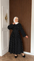 Robe Noire à Pois